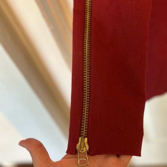 TALIE NK BRAZILIAN MAROON ZIPPER BACK WOOL BLEND dress - Picture 7 of 10